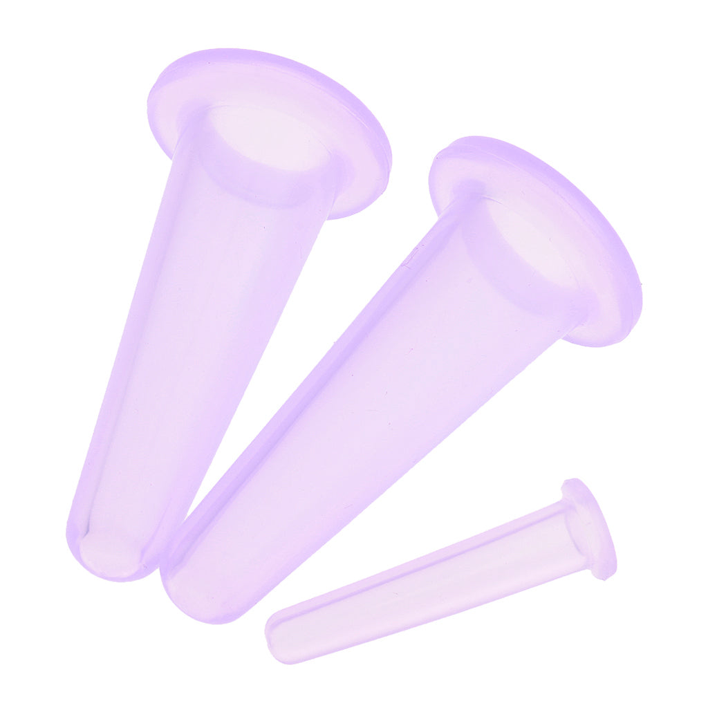 6 Piece Silicone Anti Cellulite Massage Vacuum Cupping Body Facial Cup Purple