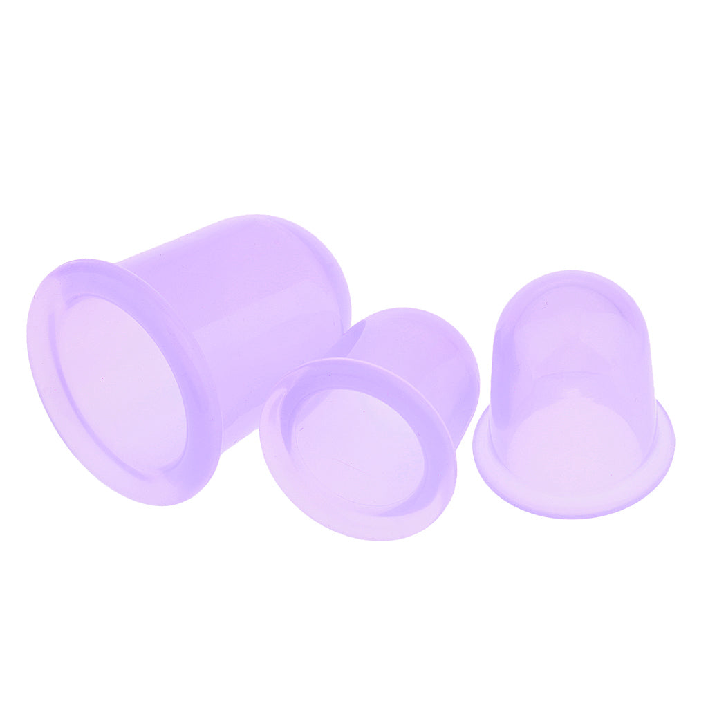 6 Piece Silicone Anti Cellulite Massage Vacuum Cupping Body Facial Cup Purple