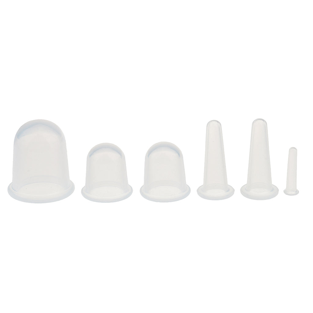 6 Piece Silicone Anti Cellulite Massage Vacuum Cupping Body Facial Cup Clear