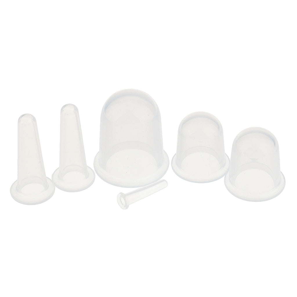 6 Piece Silicone Anti Cellulite Massage Vacuum Cupping Body Facial Cup Clear