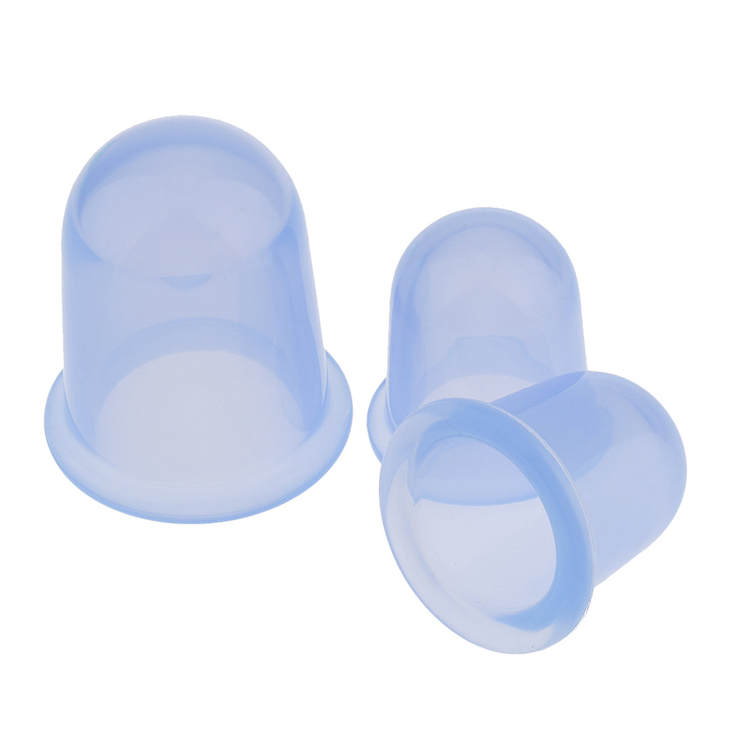 6 Piece Silicone Anti Cellulite Massage Vacuum Cupping Body Facial Cup Blue