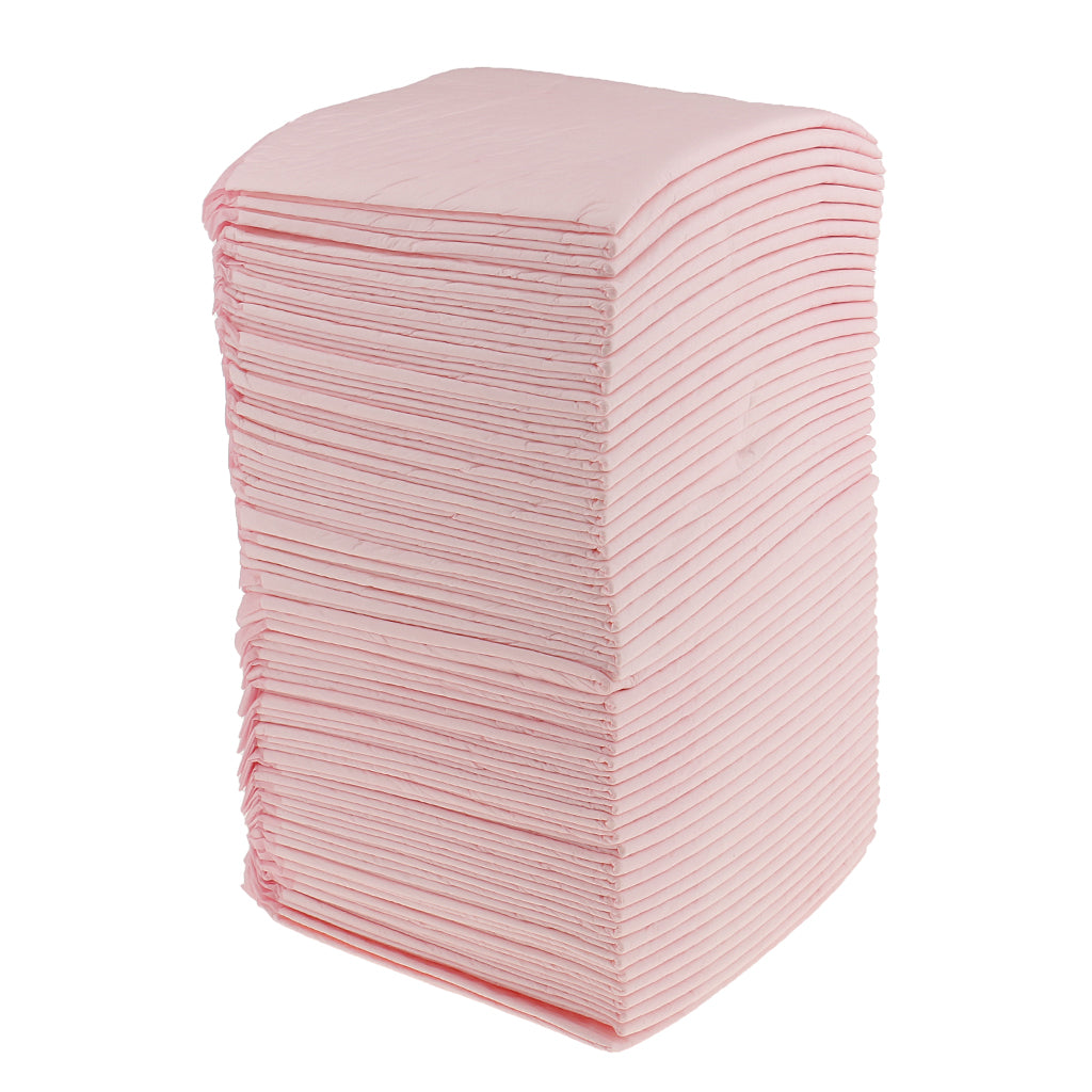 50 Pieces Adult Urinary Incontinence Disposable Bed Underpads 45x33cm Pink