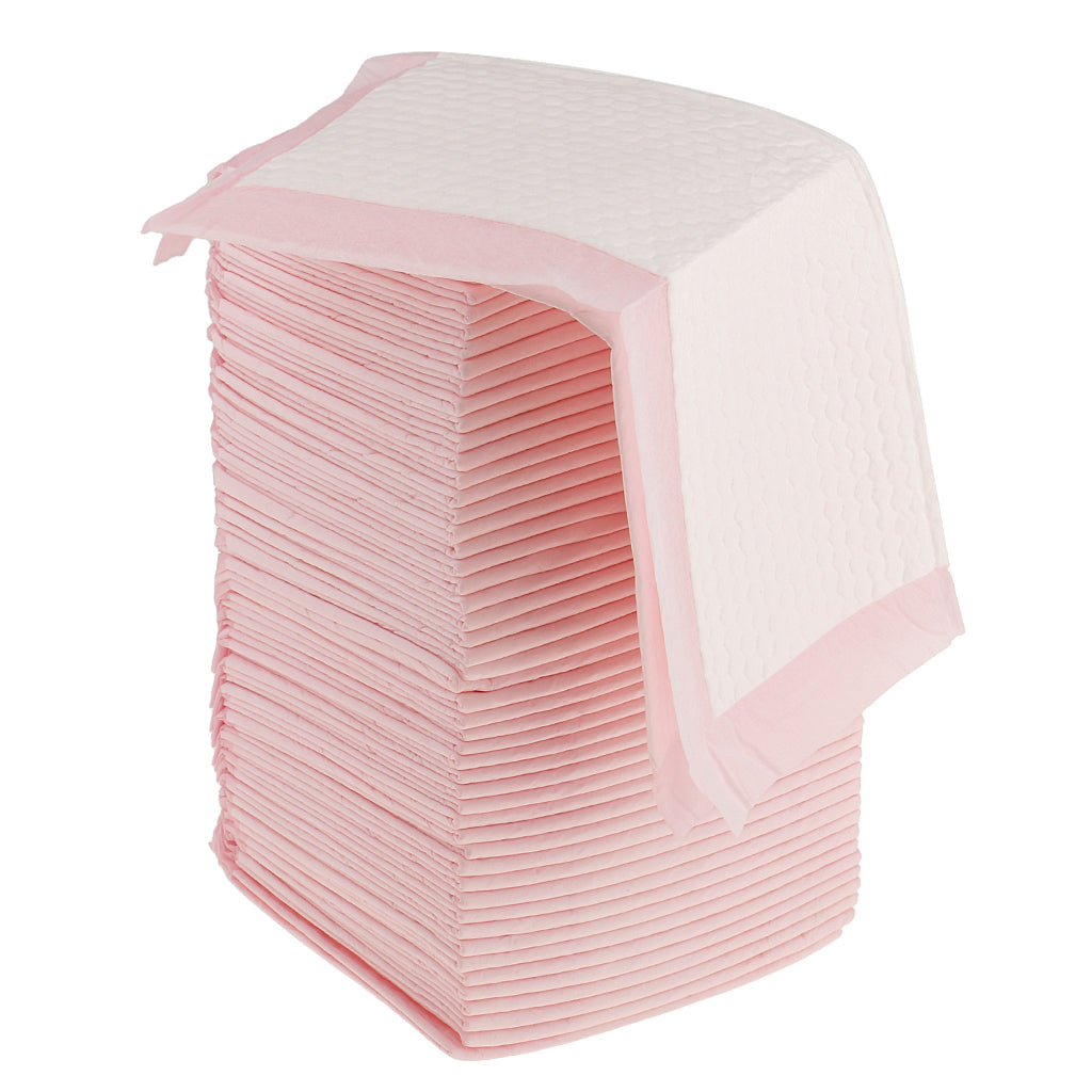 50 Pieces Adult Urinary Incontinence Disposable Bed Underpads 45x33cm Pink