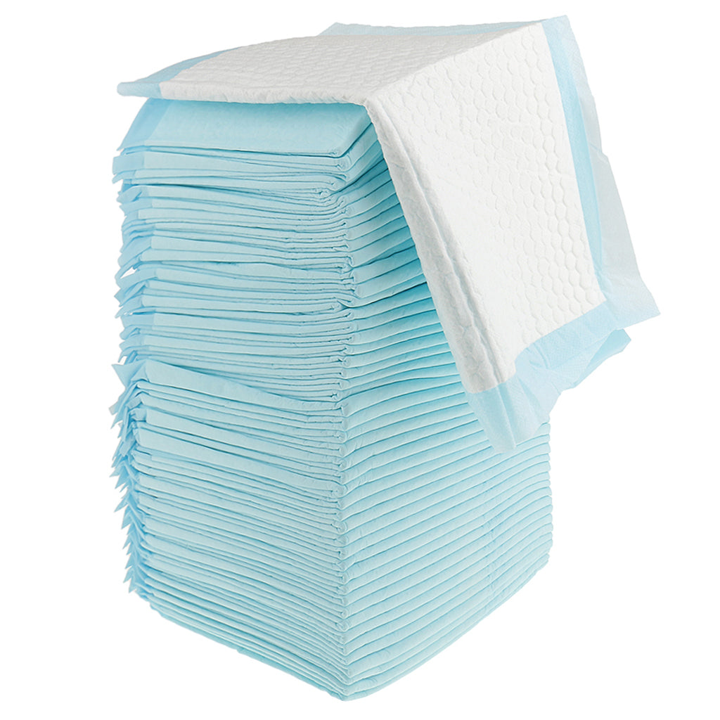 50 Pieces Adult Urinary Incontinence Disposable Bed Underpads 45x33cm Blue