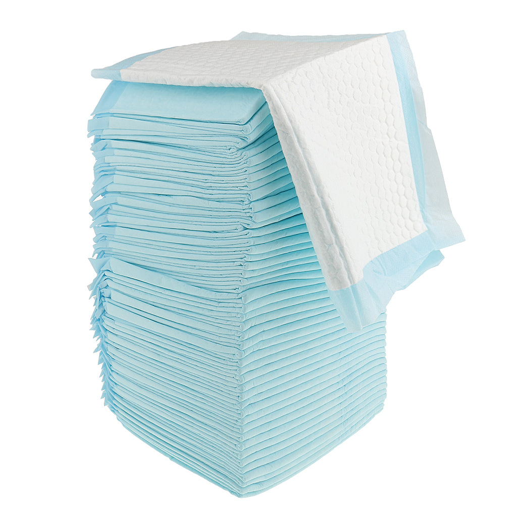 50 Pieces Adult Urinary Incontinence Disposable Bed Underpads 45x33cm Blue