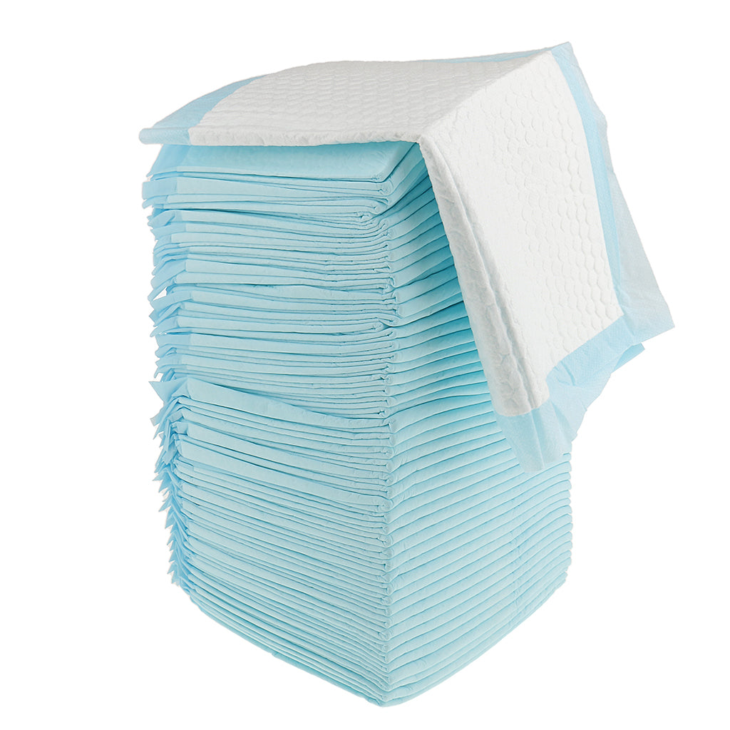 50 Pieces Adult Urinary Incontinence Disposable Bed Underpads 45x33cm Blue