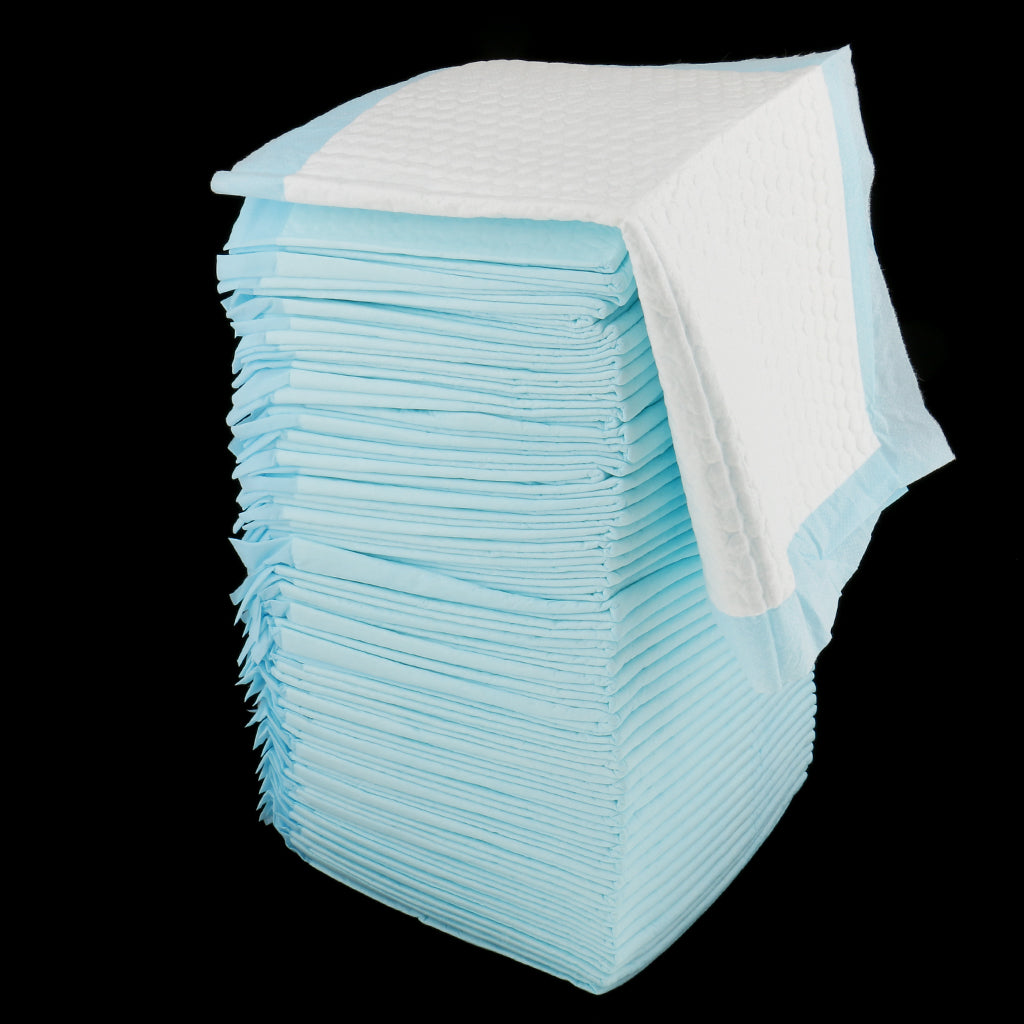 50 Pieces Adult Urinary Incontinence Disposable Bed Underpads 45x33cm Blue