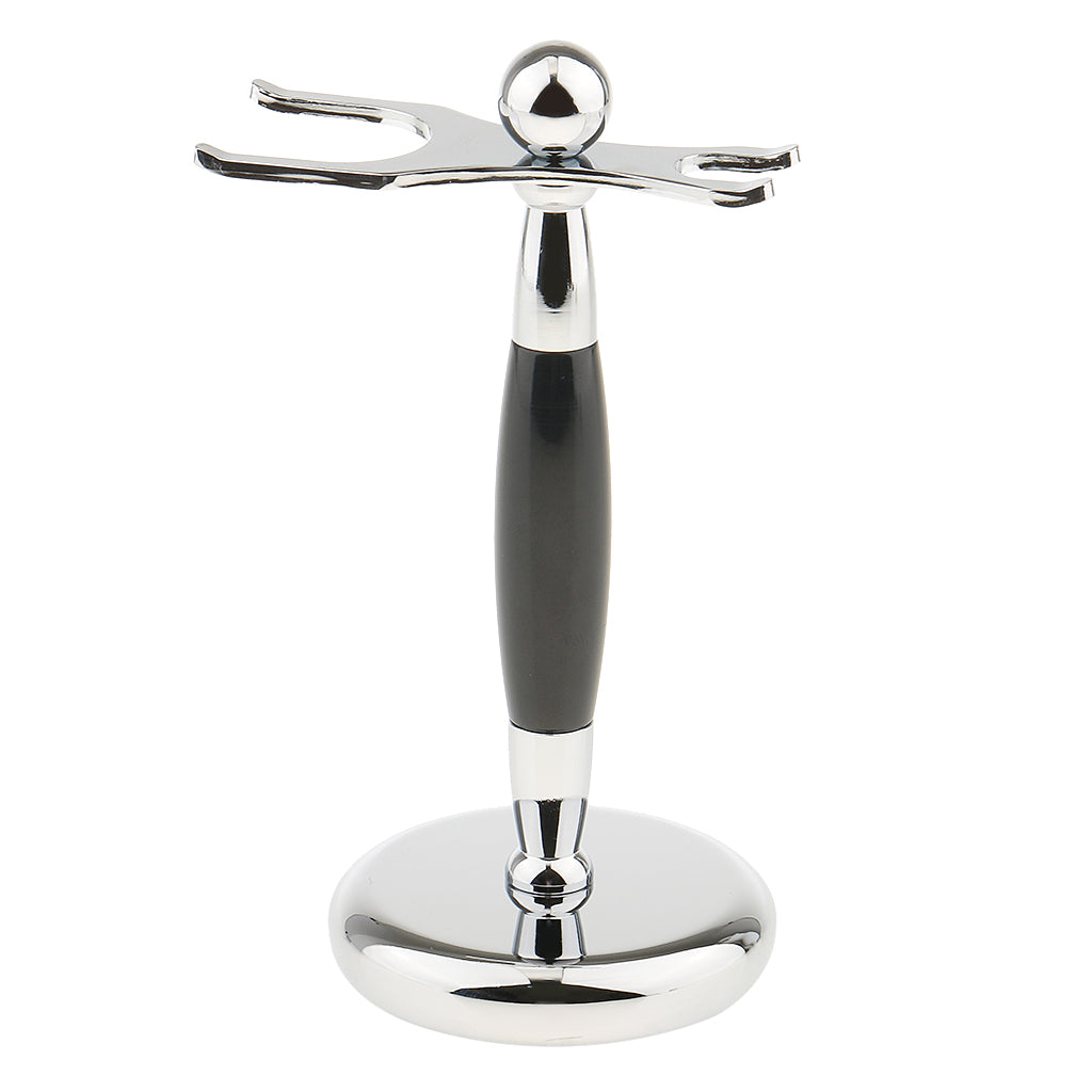 Men Barber Alloy Shaving Brush Safety Razor Holder Rack Stand 2 Prongs #1