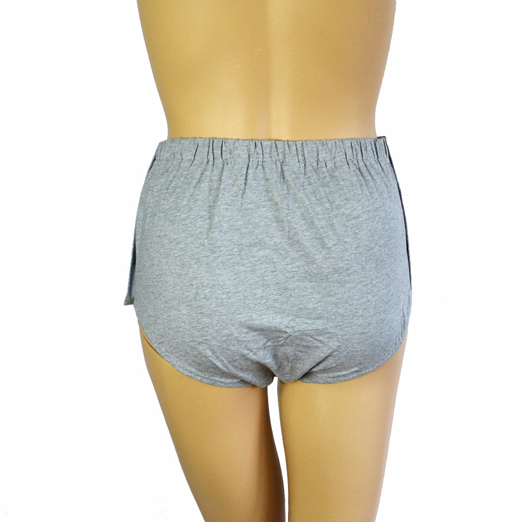 Women Adults Reusable Snap-On Incontinence Pant Diaper Protective Grey L