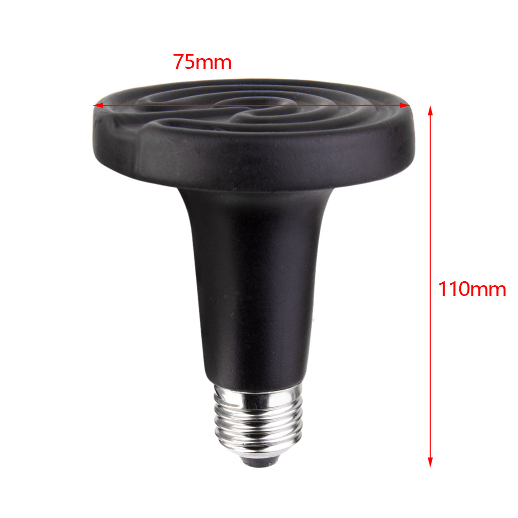 E27 Reptile Heat Lamp Infrared Emitter Light Bulb 220-240V Dia.75mm 200W