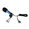 Computer Condenser Microphone PC Recording Mic w/ Stand Blue Silver