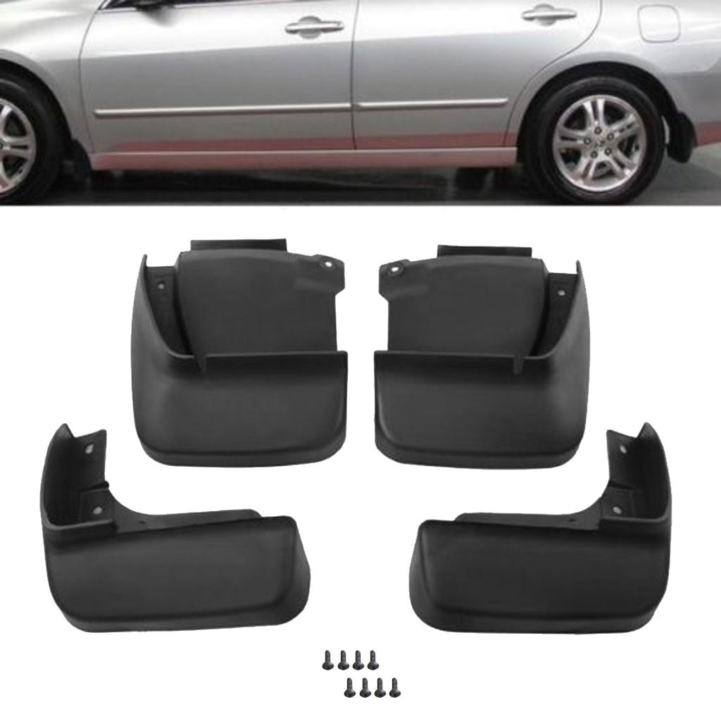 4Pcs Black Splash Guards Mud Flaps Fender for Honda Accord Sedan 03-07