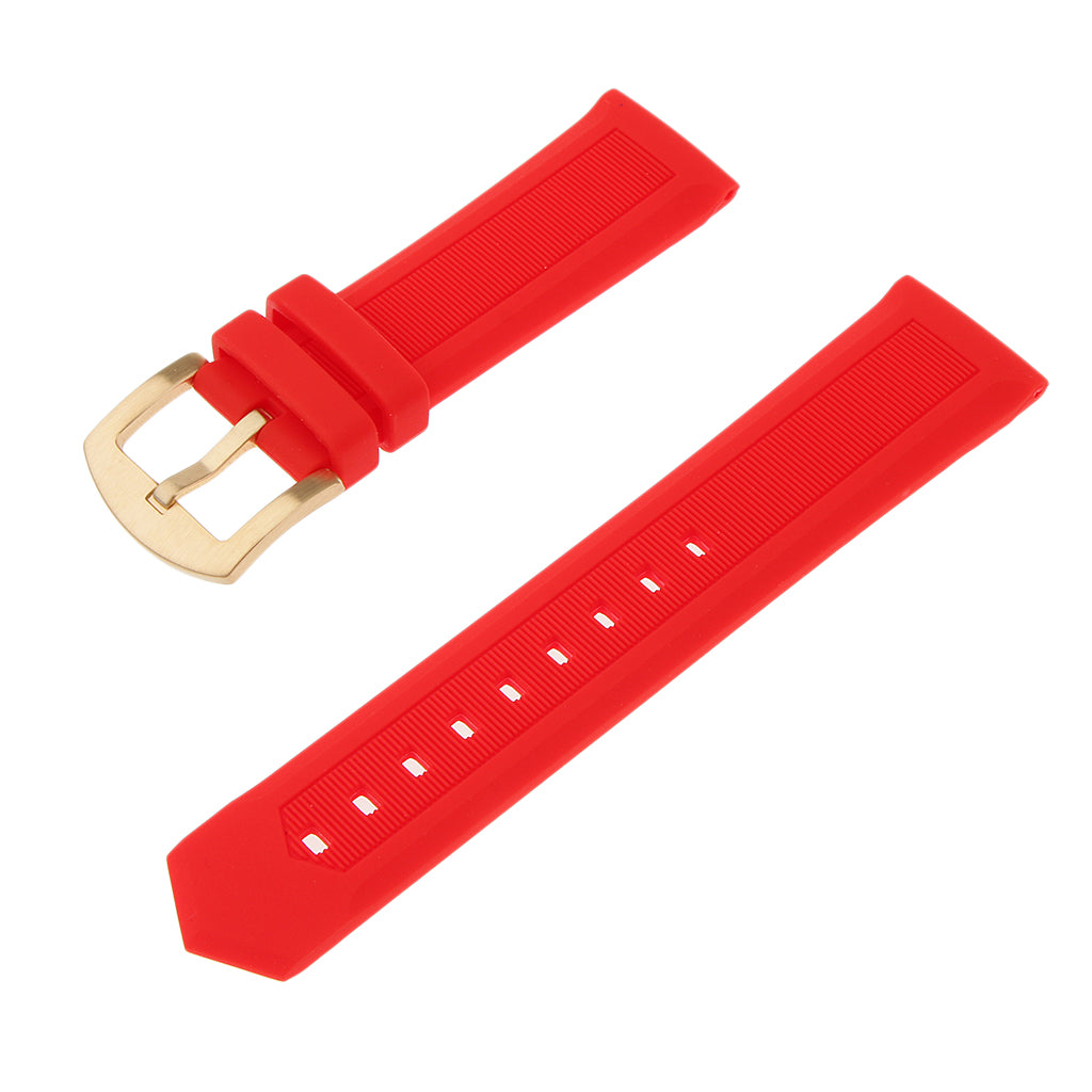 19/20/21/22/24mm Red Silicone Sport Watch Band Replacement Wristband 21mm