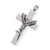 Double Cross with Crystal Stainless Steel Cremation Family Keepsake Grandma