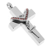 Double Cross with Crystal Stainless Steel Cremation Family Keepsake Grandma