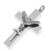 Cross Crystal Stainless Steel Urn Cremation Family Keepsake Pendant Dad