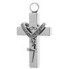 Cross Crystal Stainless Steel Urn Cremation Family Keepsake Pendant Mom