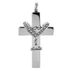 Cross Crystal Stainless Steel Urn Cremation Family Keepsake Pendant Husband