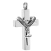 Cross Crystal Stainless Steel Urn Cremation Family Keepsake Pendant Husband