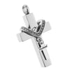 Cross Crystal Stainless Steel Urn Cremation Family Keepsake Pendant Husband