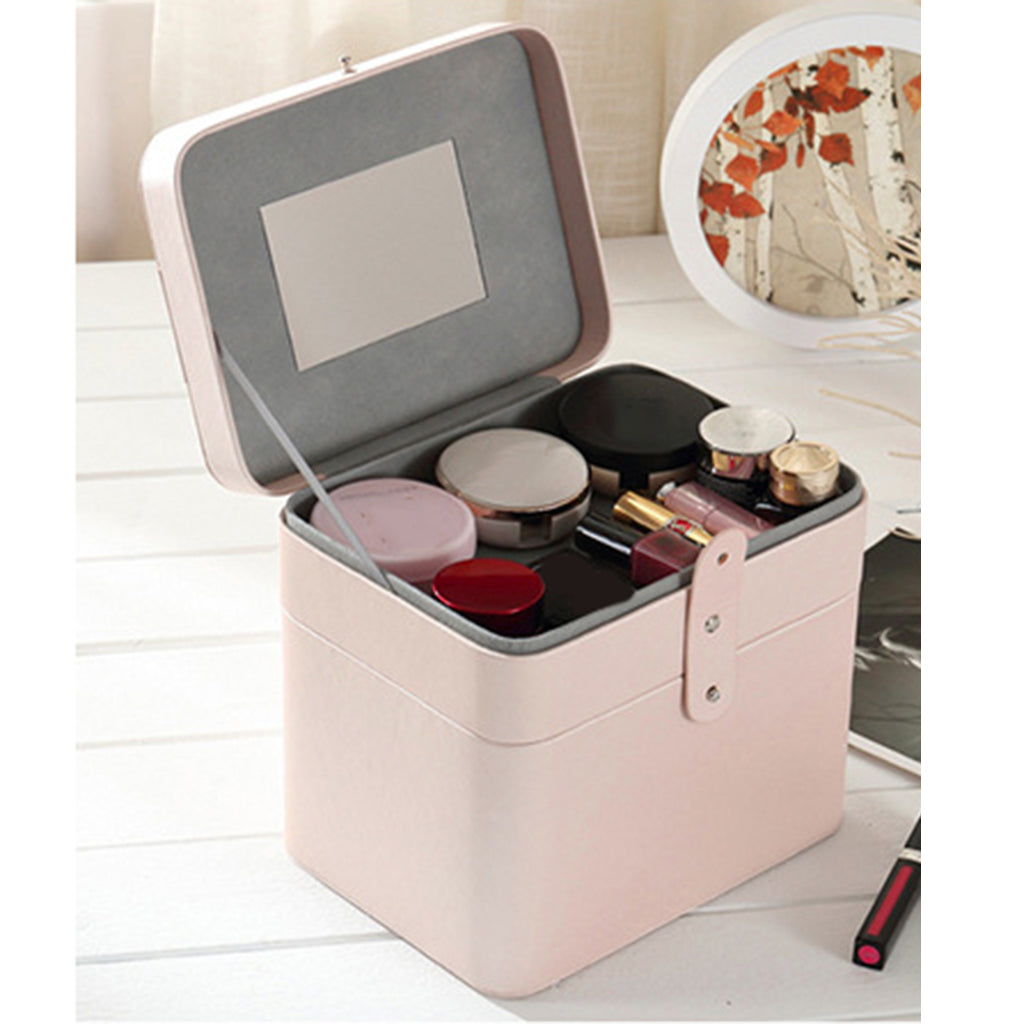 Waterproof PU Leather Jewelry Makeup Cosmetic Storage Display Case Bage