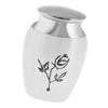 Stainless Steel Urn Jar Funeral Cremation Container Rose Flower Pattern