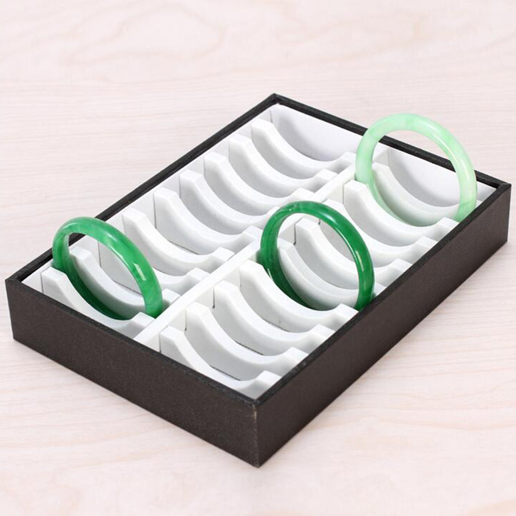 Bangle Bracelet Trays with 20 Slot Inserts for Jewelry Display Holder White