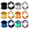 6 Pairs Stainless Steel Ear Gauges Stretching Tunnel Plugs Piercing 10mm