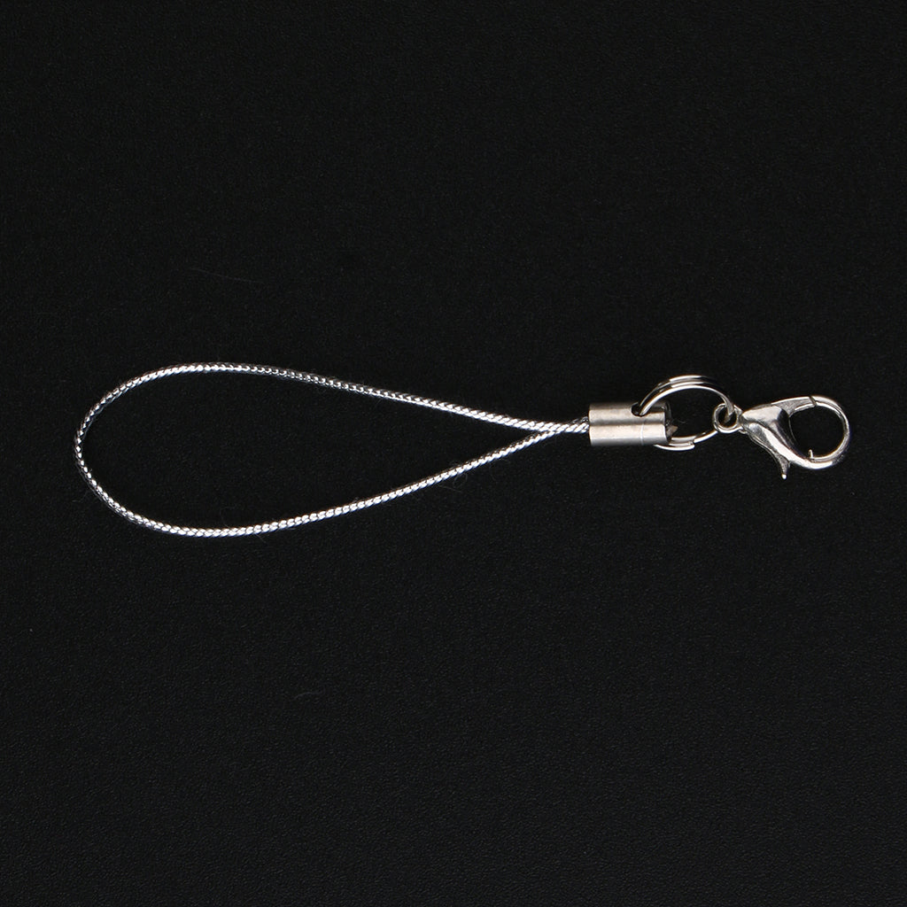 20pcs DIY Mobile Cellphone Keychain Lanyard Charms DIY Rope Silver