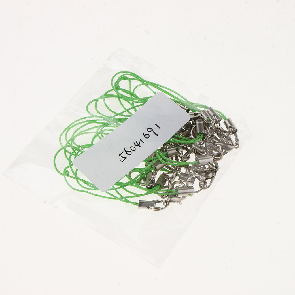 20pcs DIY Mobile Cellphone Keychain Lanyard Charms DIY Rope Green