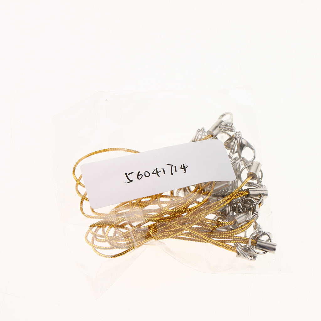 20pcs DIY Mobile Cellphone Keychain Lanyard Charms DIY Rope Gold