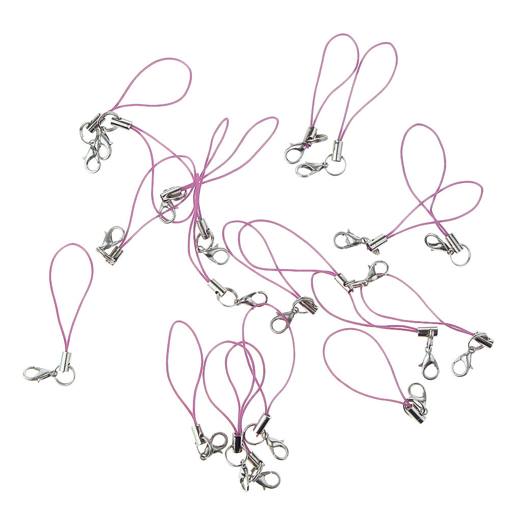 20pcs DIY Mobile Cellphone Keychain Lanyard Charms DIY Rope Light Purple