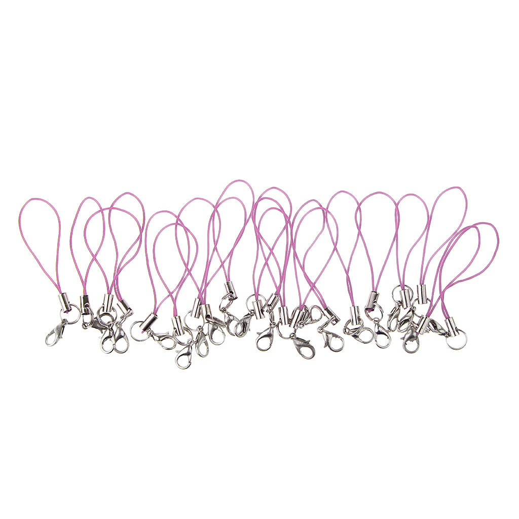 20pcs DIY Mobile Cellphone Keychain Lanyard Charms DIY Rope Light Purple