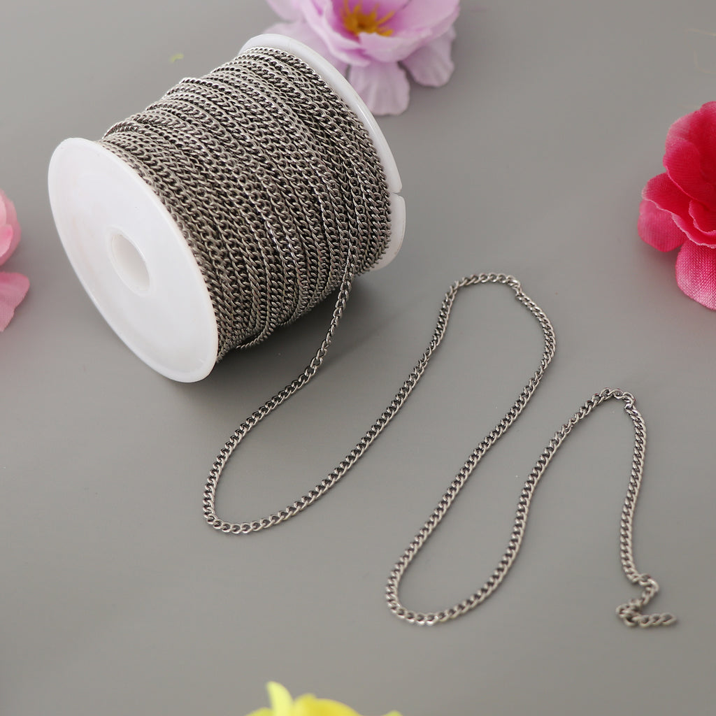 Silver Stainless Steel Cable Chain Necklace for Men Women DIY Crafting 2.2mm