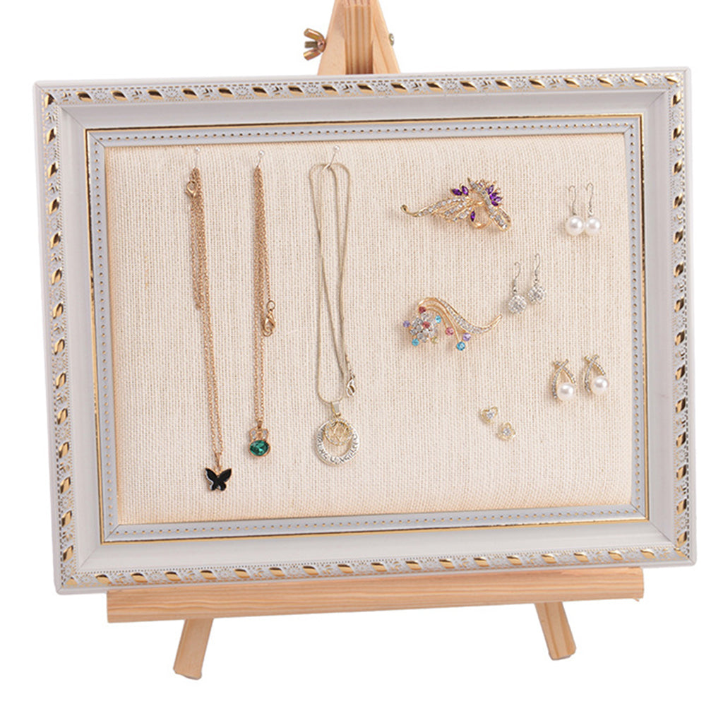 Velvet Jewelry Display Holder Resin Picture Frame Display Rack Stand Linen