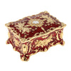 Retro Enamel Flower Sculpture Trinkets Chest Jewelry Box Organizer Red