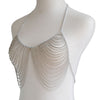 Multilayer Body Chain Top Bra Bikini Crossover Harness Necklace with Tassel