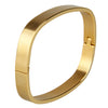 Stainless Steel Couples Bracelet Cuff Bangle Square Wristband Gold 8mm