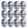 12 Pieces Triple Row Wedding Crystal Elastic Stretch Ring Multicolor