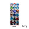 12 Pieces Triple Row Wedding Crystal Elastic Stretch Ring Multicolor