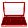 Red Jewelry Display Tray with Slots Lids Inserts for Necklace Jewelry   10