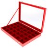 Red Jewelry Display Tray with Slots Lids Inserts for Necklace Jewelry   10