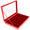 Red Jewelry Display Tray with Slots Lids Inserts for Necklace Jewelry   10