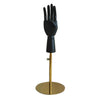 Black Wooden Hand Display Model with Base Used For Disaply Wallet Jewelry