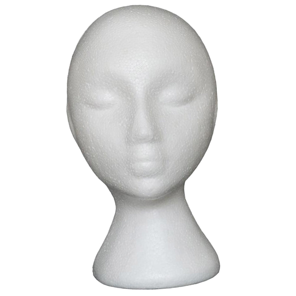 Female Foam Mannequin Head Model Hat Wig Display Stand Rack Holder White