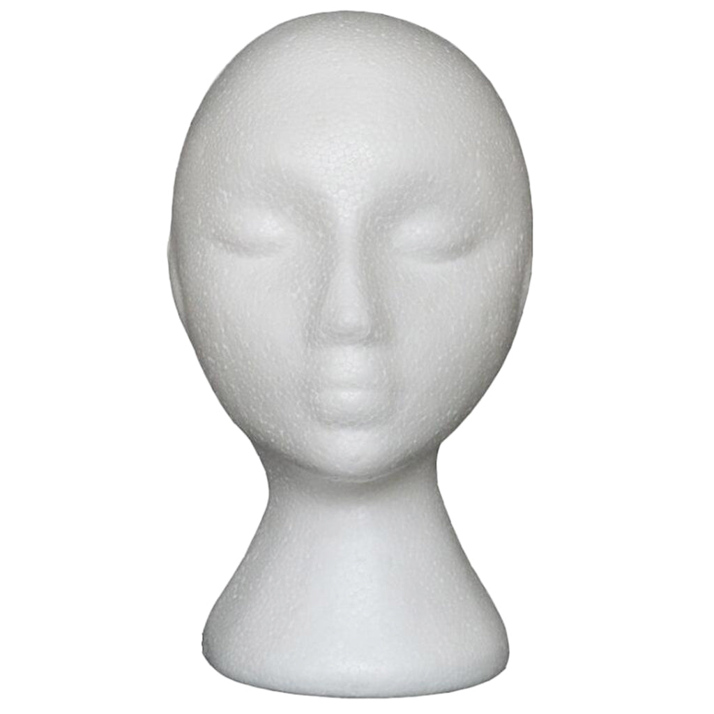 Female Foam Mannequin Head Model Hat Wig Display Stand Rack Holder White