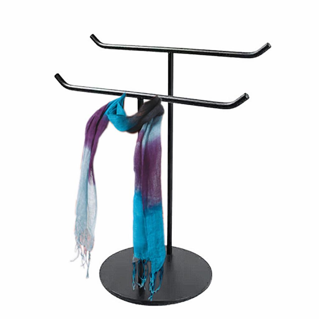 Freestanding Scarves Necklace Jewelry Display Stand Holder Rack Shelf Black