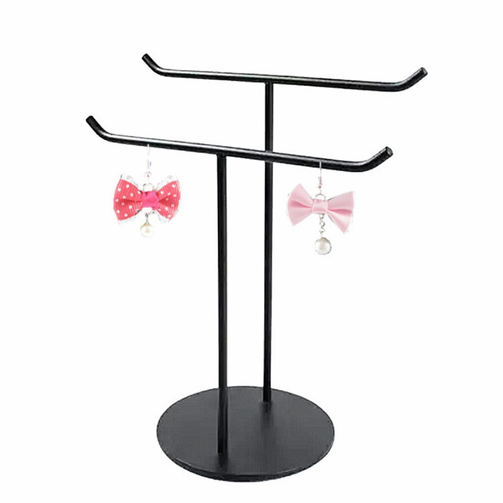 Freestanding Scarves Necklace Jewelry Display Stand Holder Rack Shelf Black