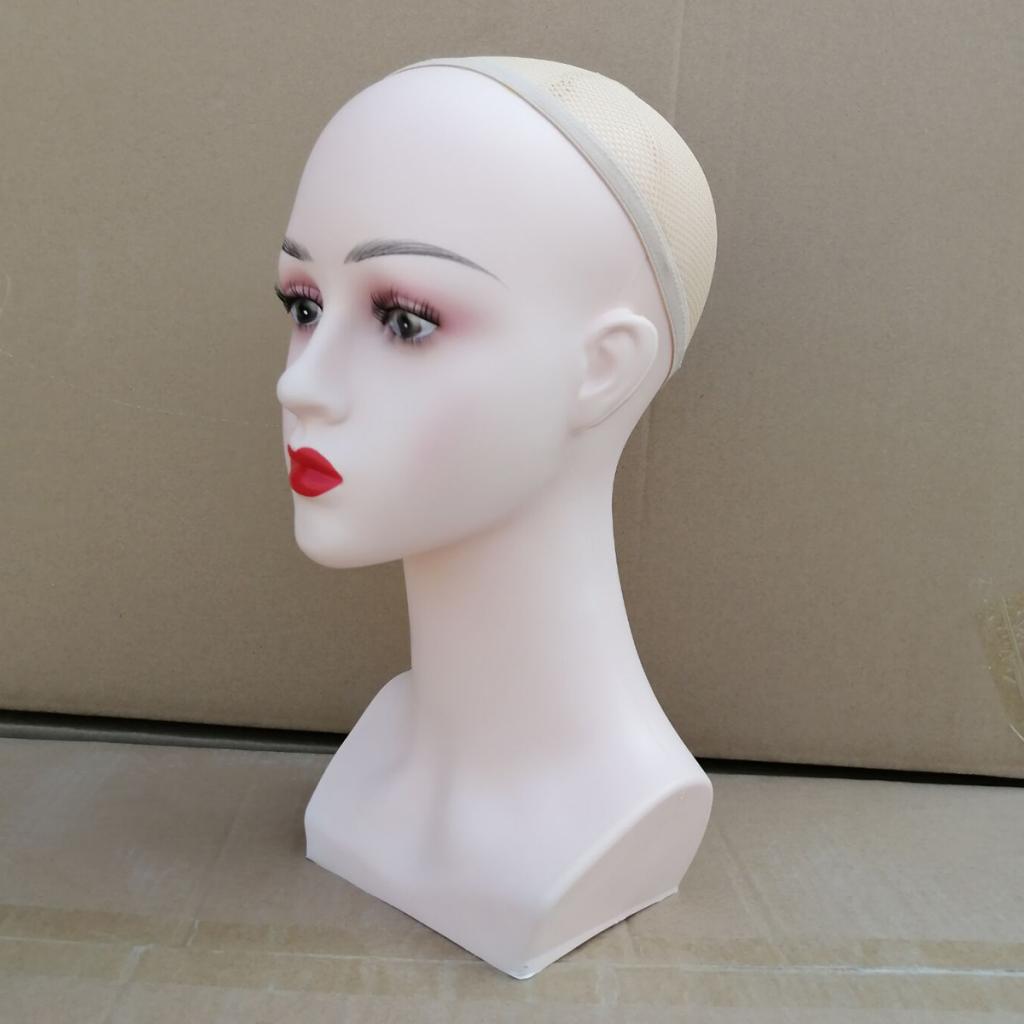 Stable Women Mannequin Head Wig Hat Jewelry Display Model Stands Red Lip