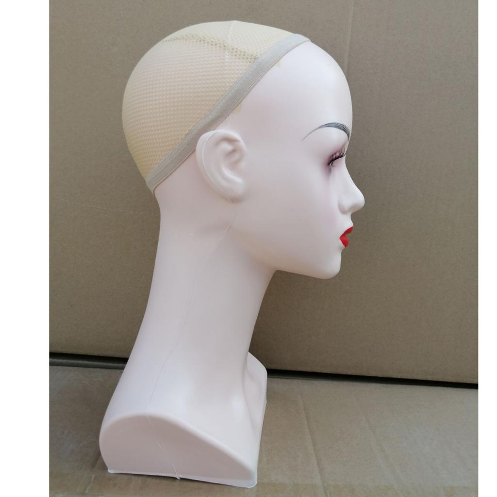 Stable Women Mannequin Head Wig Hat Jewelry Display Model Stands Red Lip